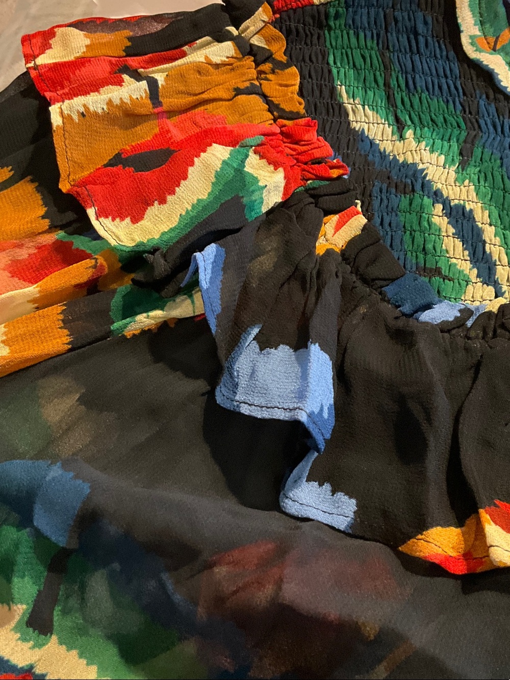 FARM Rio Multicolor Ruffle Floral Sheer Blouse - Picture 5 of 5